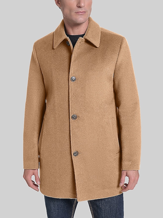 Cole Haan Wool Blend Car Coat Camel