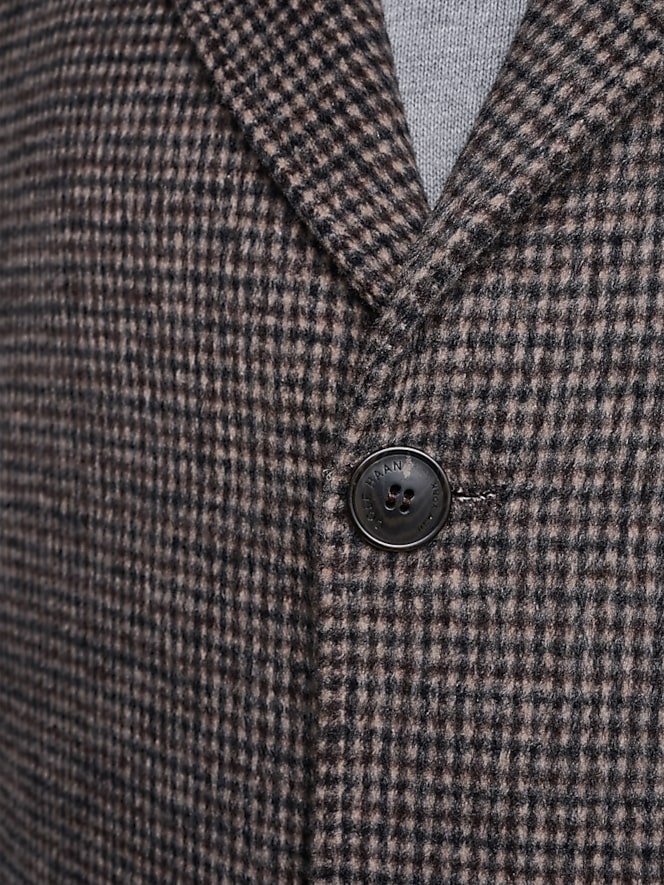 Cole Haan Heritage Plaid Wool Blend Top Coat