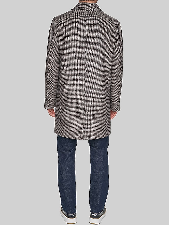 Cole Haan Heritage Plaid Wool Blend Top Coat