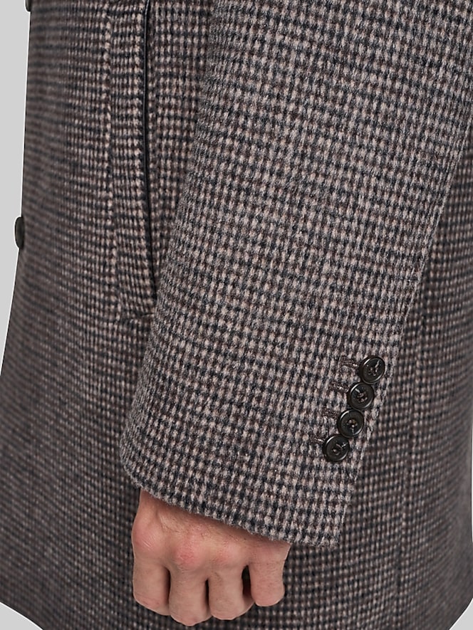 Cole Haan Heritage Plaid Wool Blend Top Coat