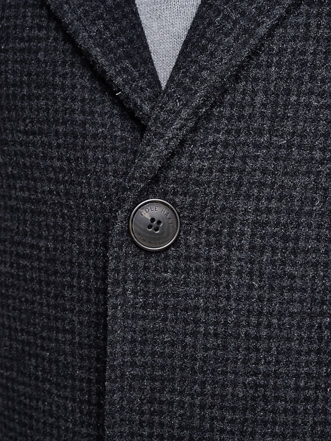 Cole Haan Heritage Plaid Wool Blend Top Coat, Charcoal Plaid - Image 2 of 6