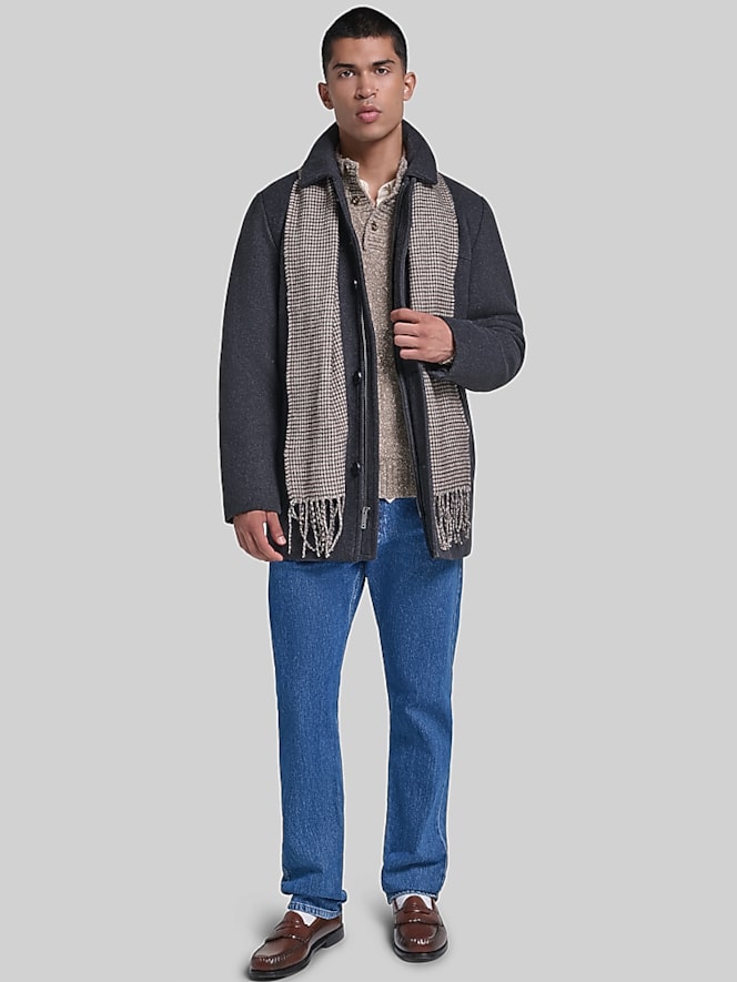 Dockers Weston Wool Blend Coat With Scarf