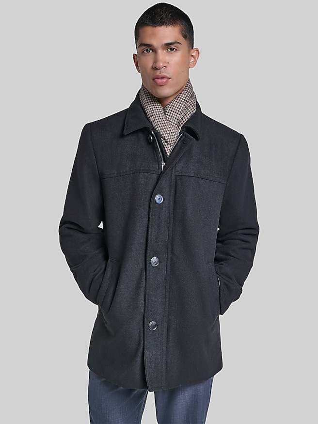 Dockers Weston Wool Blend Coat With Scarf Black