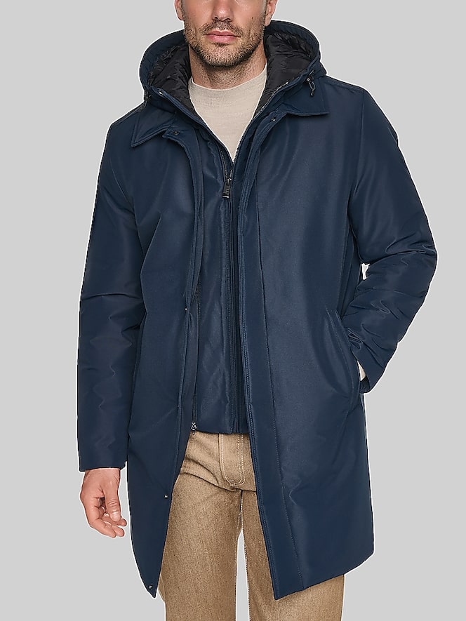 Andrew Marc Classic Mackintosh Raincoat with Bib