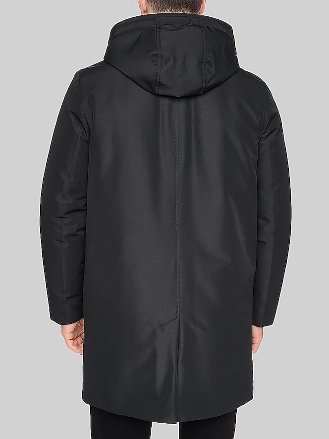 Andrew Marc Classic Mackintosh Raincoat with Bib, Black Solid - Image 4 of 7
