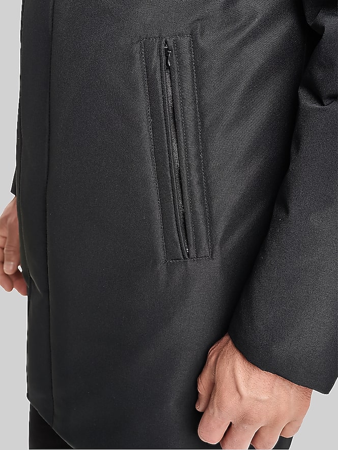 Andrew Marc Classic Mackintosh Raincoat with Bib, Black Solid - Image 5 of 7