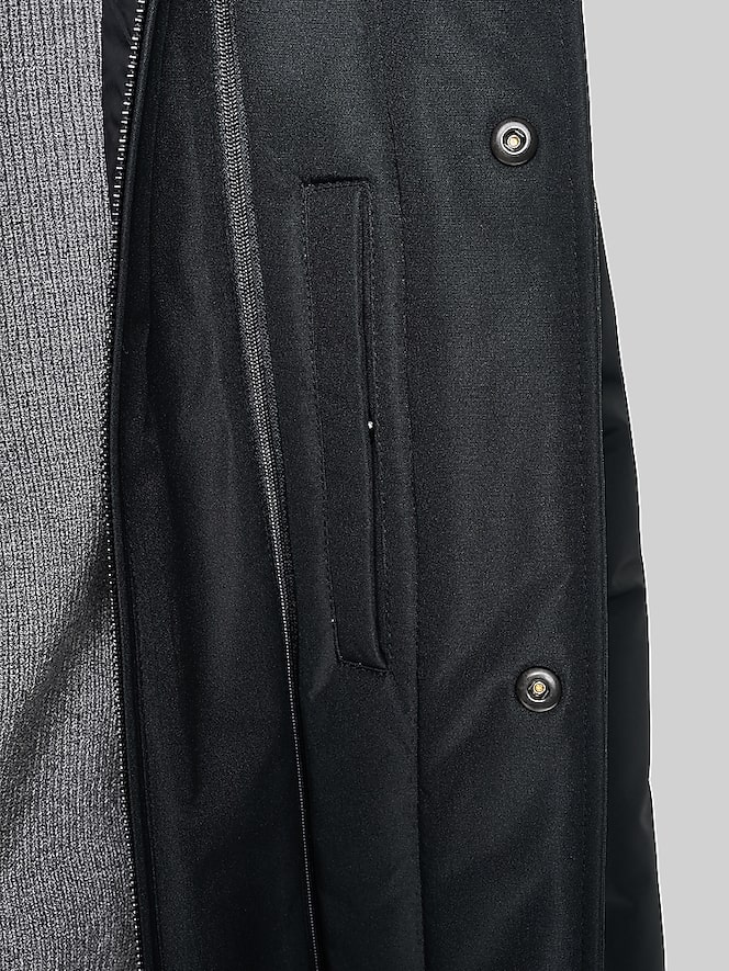 Andrew Marc Classic Mackintosh Raincoat with Bib, Black Solid - Image 6 of 7
