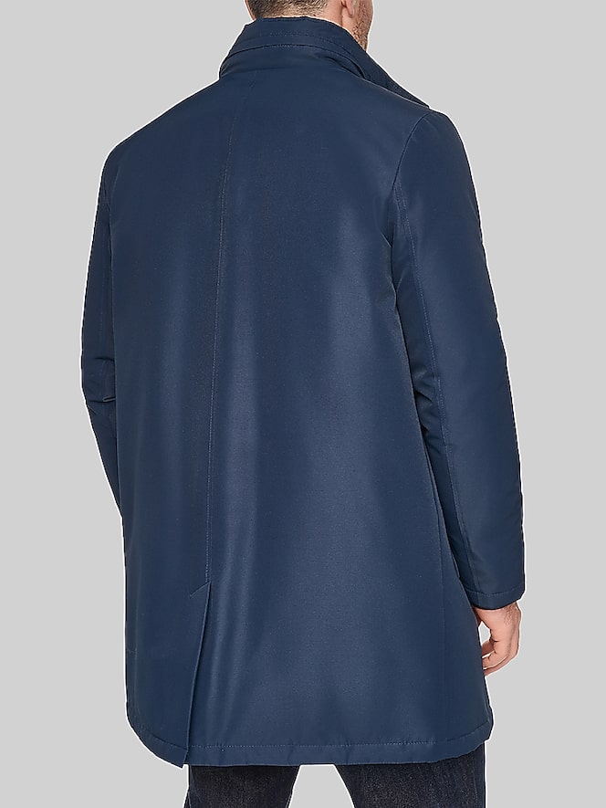 Andrew Marc Regular Fit Classic Stand Collar Raincoat