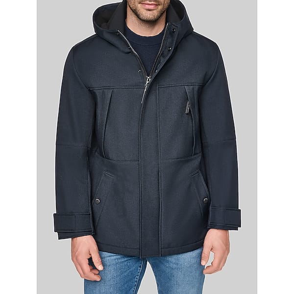 Andrew Marc Men's Houndstooth Softshell Parka Ink -