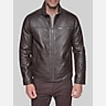 Andrew Marc Lambskin Stand Collar Jacket with Faux Fur Liner