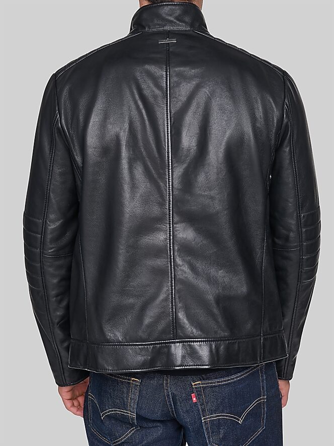 Andrew Marc Aged Lambskin Racer Jacket