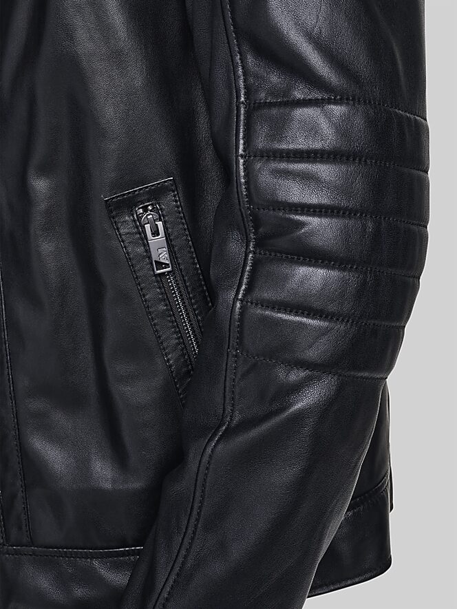 Andrew Marc Aged Lambskin Racer Jacket