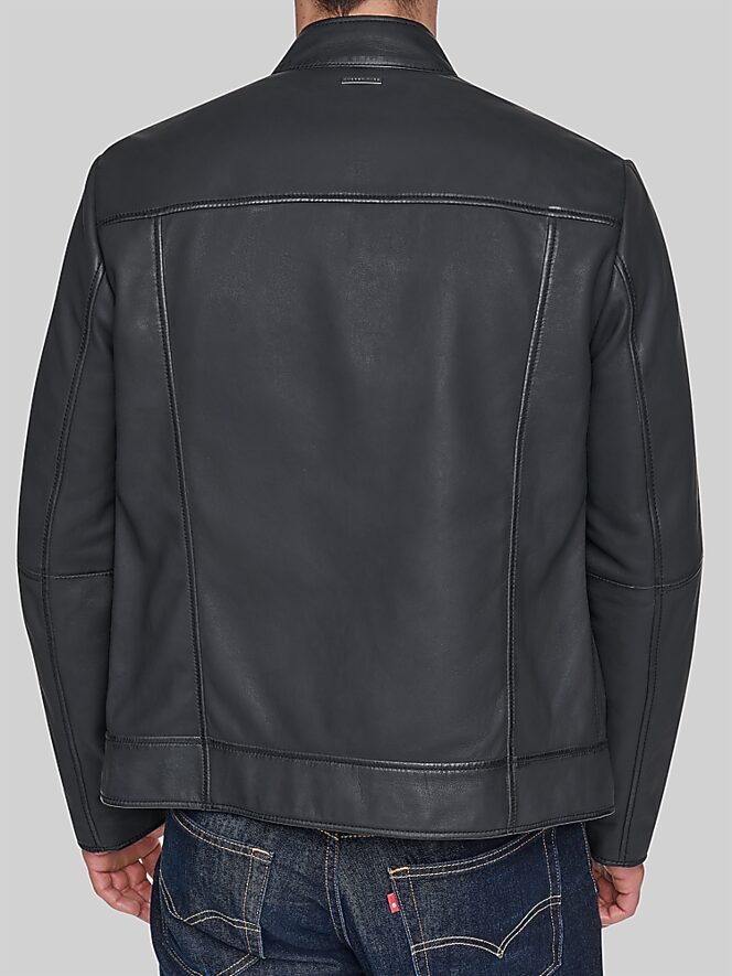 Andrew Marc Nubuck Leather Racer Jacket