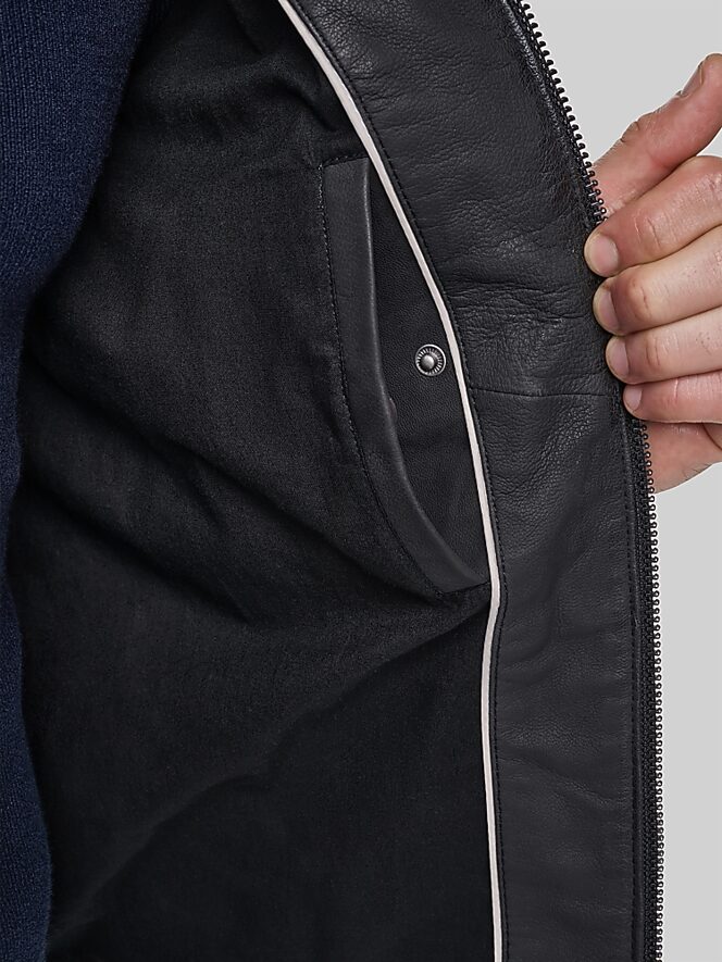 Andrew Marc Nubuck Leather Racer Jacket
