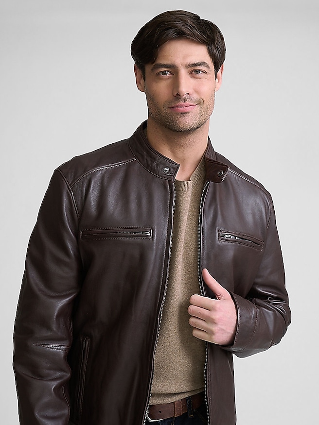 Mauritius Blaco Timeless Nappa Leather Jacket Mahogany