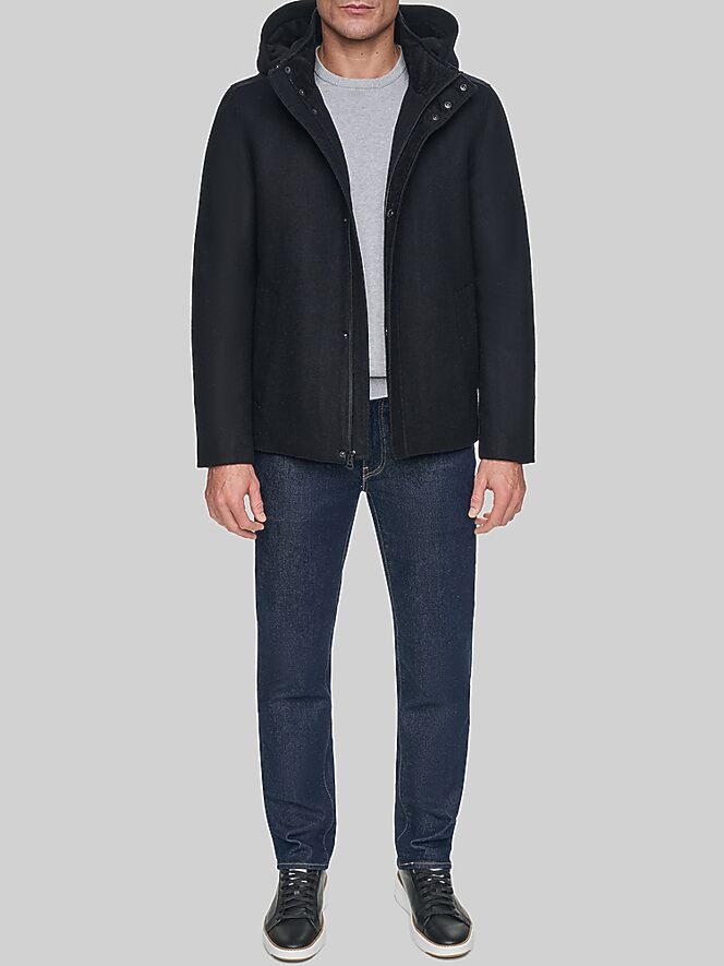 Cole Haan Wool Field Coat with Corduroy Combo