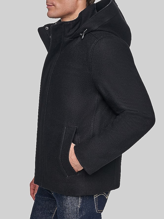 Cole Haan Wool Field Coat with Corduroy Combo