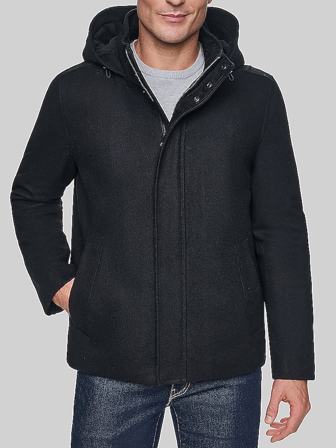 Cole Haan Wool Field Coat with Corduroy Combo