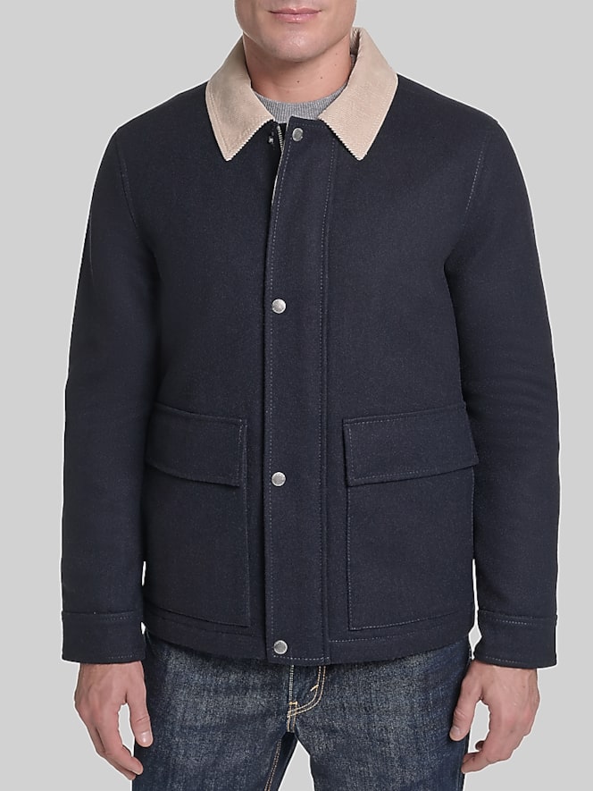 Cole Haan Corduroy Collar Barn Jacket