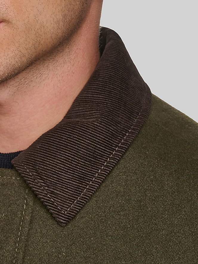 Cole Haan Corduroy Collar Barn Jacket, Olive - Image 2 of 7