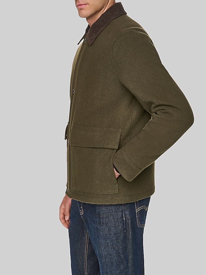 Cole Haan Corduroy Collar Barn Jacket, Olive - Image 5 of 7