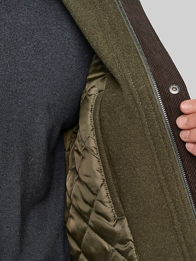 Cole Haan Corduroy Collar Barn Jacket, Olive - Image 6 of 7