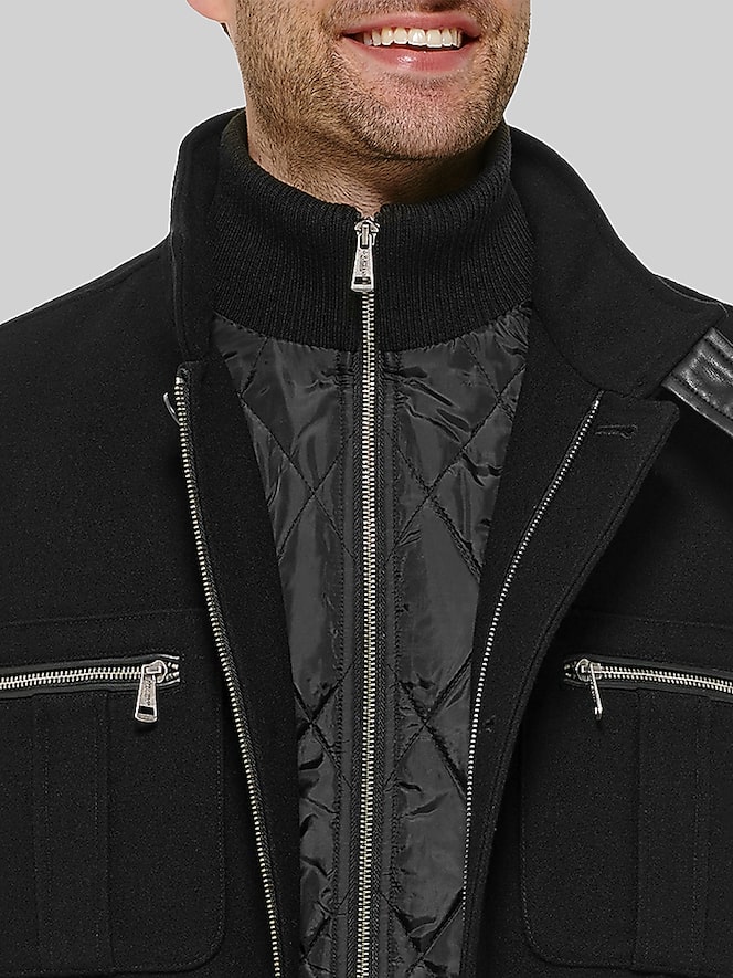 Cole Haan Melton Wool Car Coat