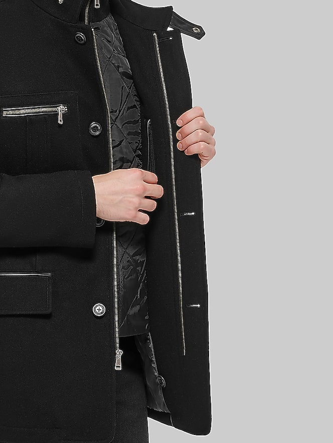 Cole Haan Melton Wool Car Coat