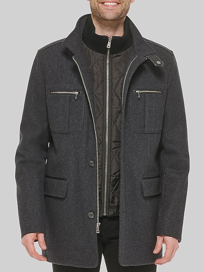 Cole Haan Melton Wool Car Coat