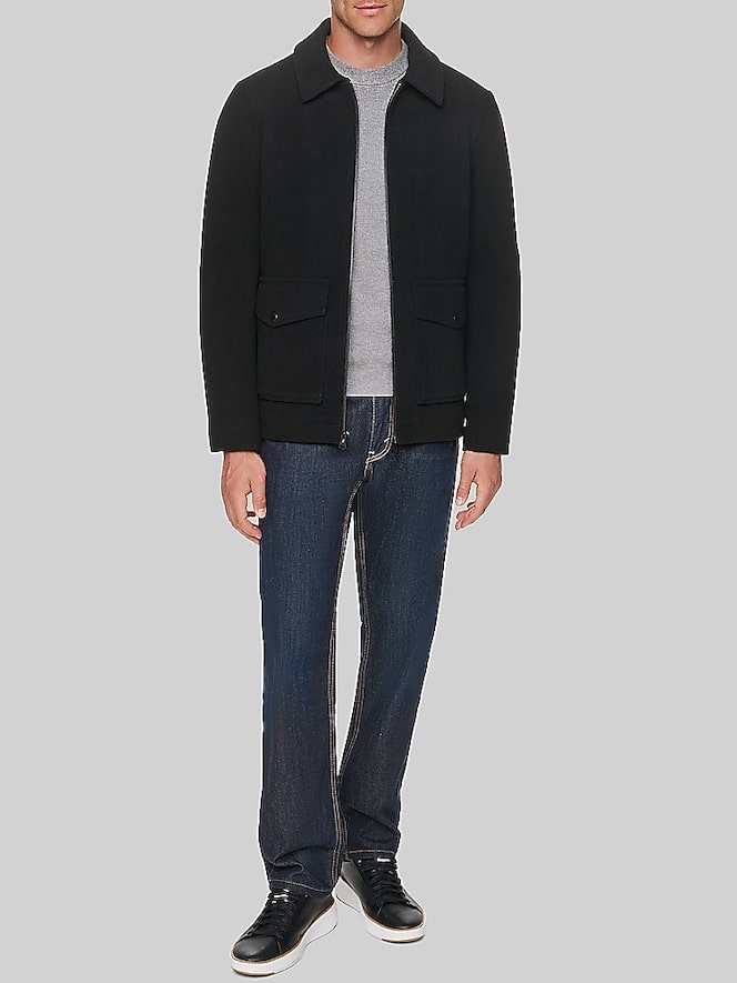 Cole Haan Shirt Collar Wool Plush Jacket