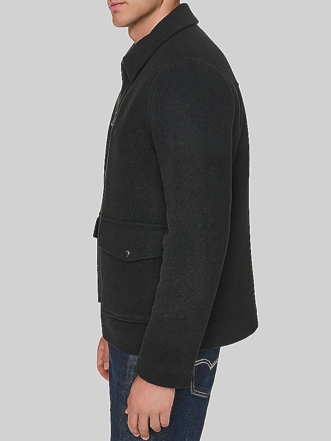 Cole Haan Shirt Collar Wool Plush Jacket