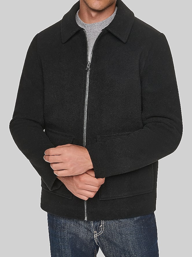 Cole Haan Shirt Collar Wool Plush Jacket