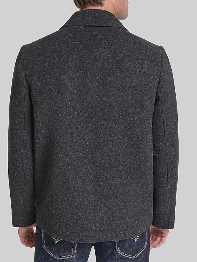 Cole Haan Shirt Collar Wool Plush Jacket, Charcoal - Image 4 of 6