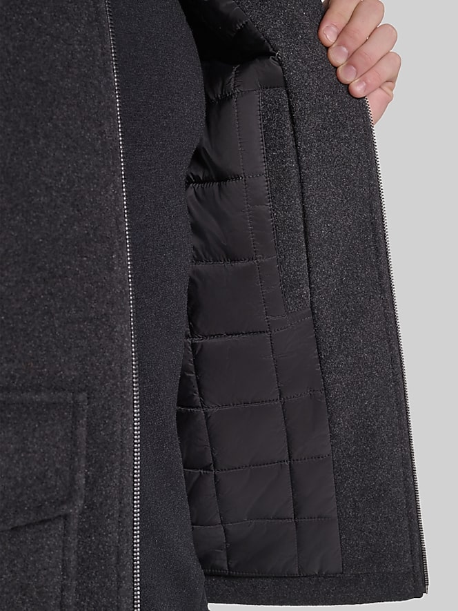 Cole Haan Shirt Collar Wool Plush Jacket, Charcoal - Image 5 of 6