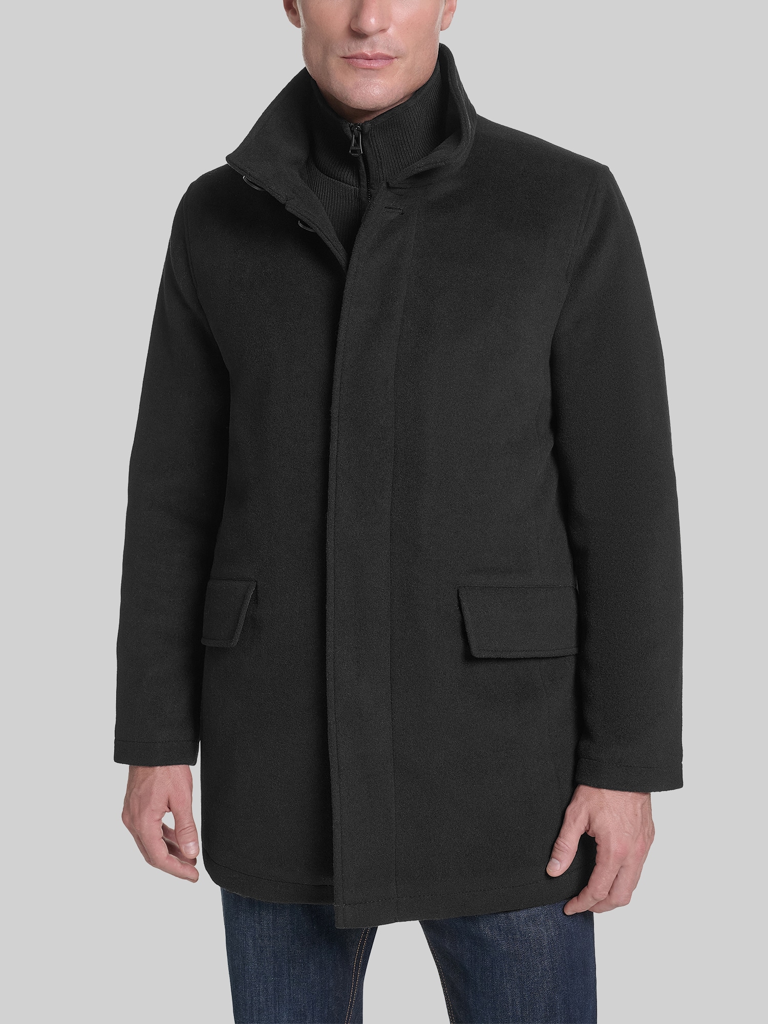 Shirt Collar Wool Blend Jacket