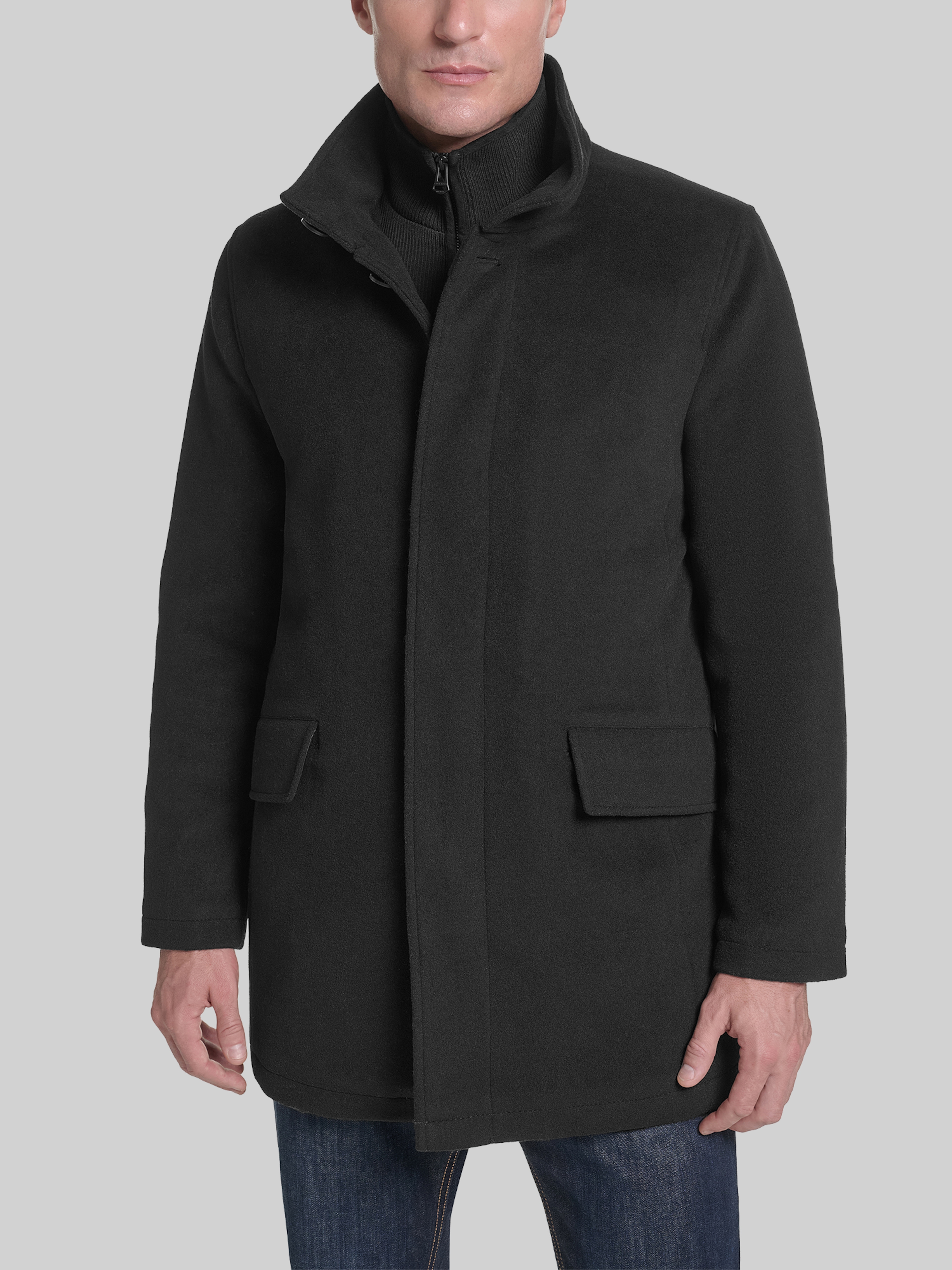Shirt Collar Wool Blend Jacket
