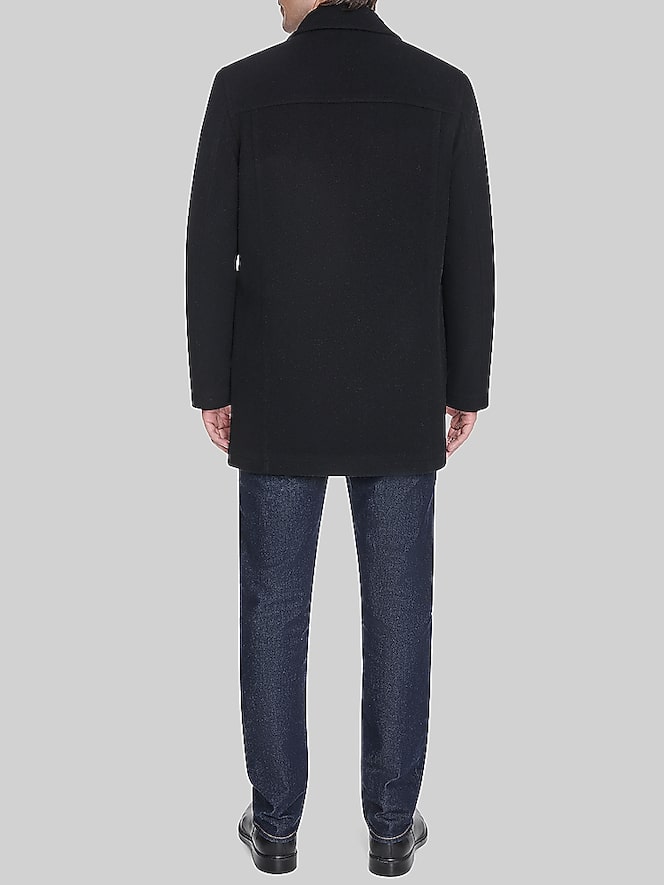 Cole Haan Wool Blend Button Front Coat, Black - Image 4 of 7