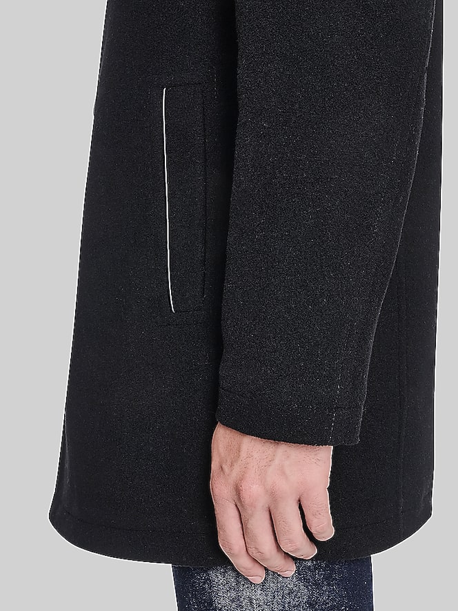 Cole Haan Wool Blend Button Front Coat, Black - Image 5 of 7