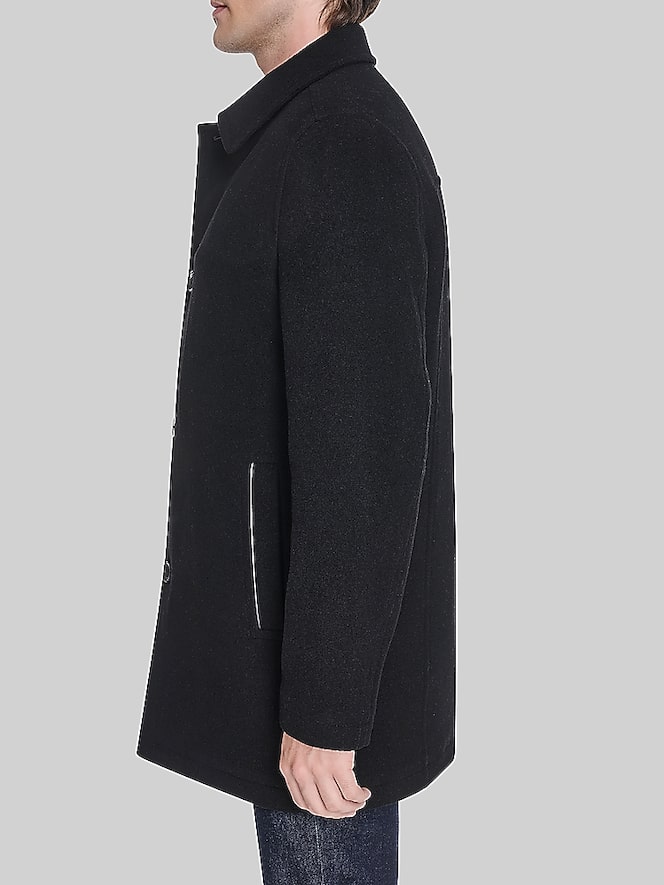 Cole Haan Wool Blend Button Front Coat, Black - Image 7 of 7