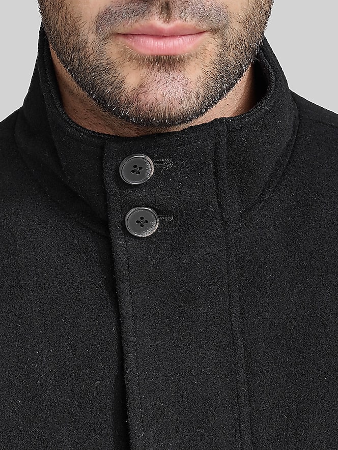 Cole Haan Wool Blend Stand Collar Bomber Jacket