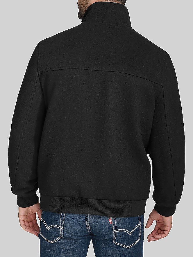 Cole Haan Wool Blend Stand Collar Bomber Jacket
