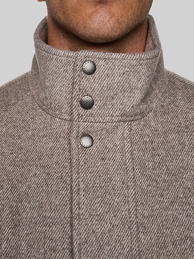 Cole Haan Wool Blend Twill Bomber Jacket