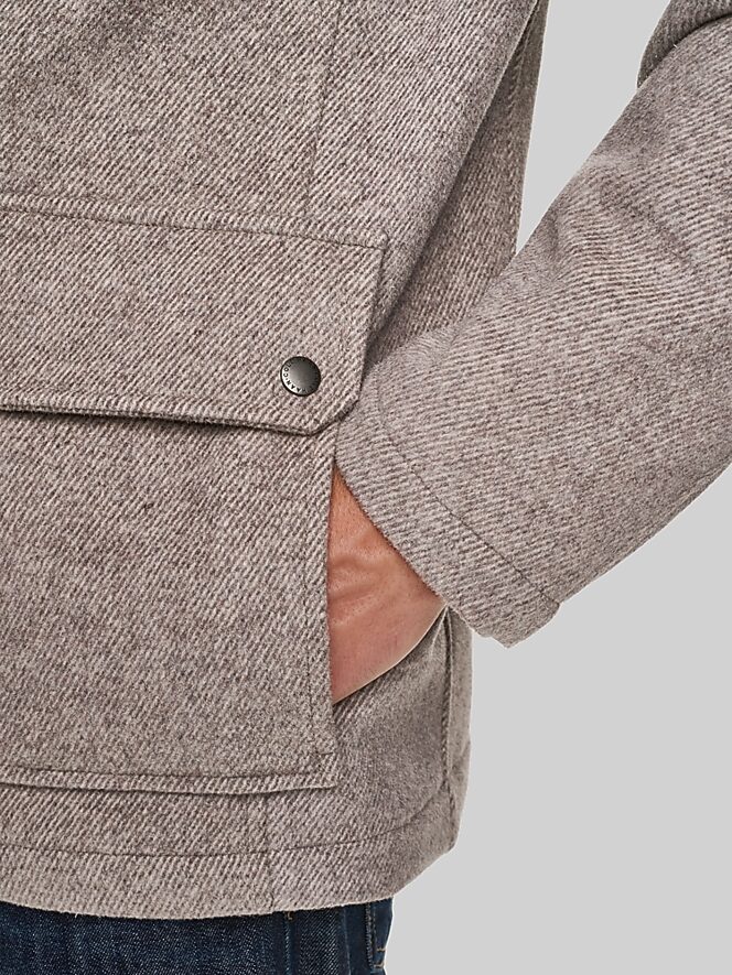 Cole Haan Wool Blend Twill Bomber Jacket