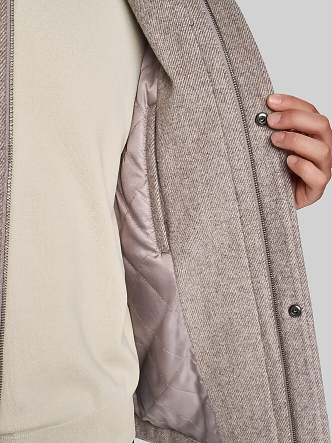 Cole Haan Wool Blend Twill Bomber Jacket