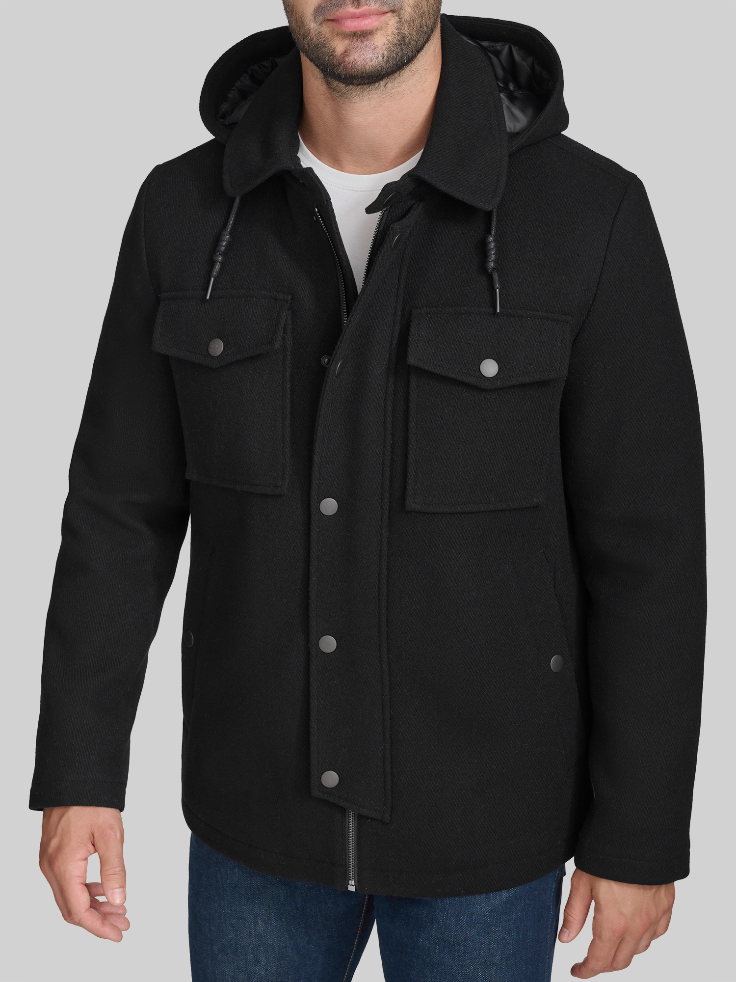 Wool Blend Twill Field Jacket