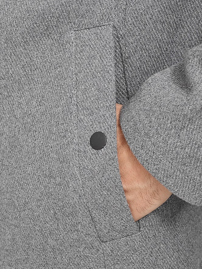 Cole Haan Wool Blend Twill Field Jacket, Light Grey - Image 5 of 7