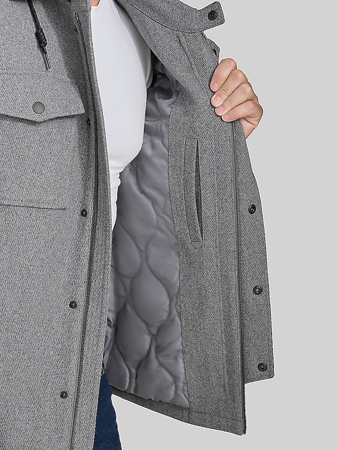 Cole Haan Wool Blend Twill Field Jacket, Light Grey - Image 6 of 7