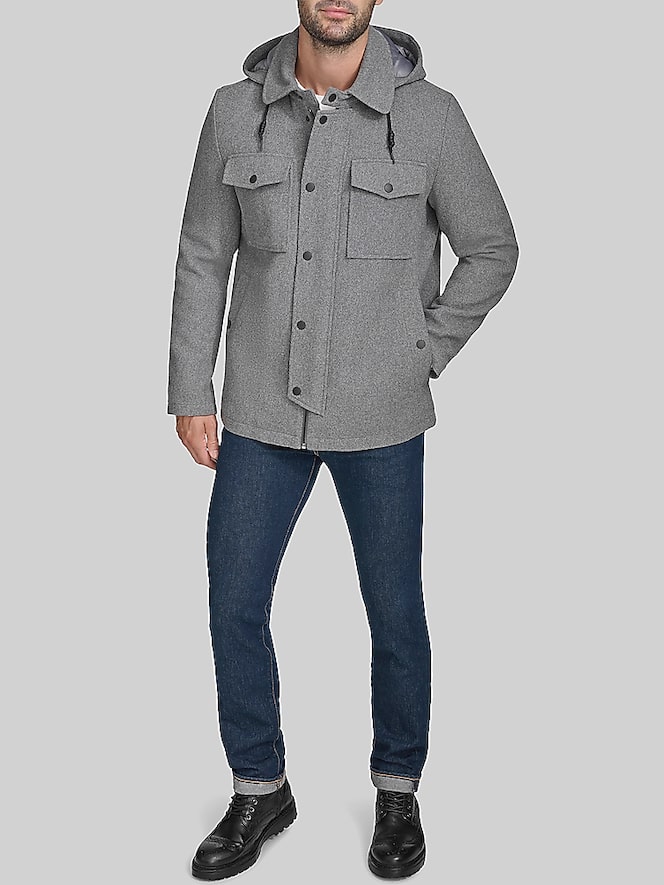 Cole Haan Wool Blend Twill Field Jacket, Light Grey - Image 7 of 7