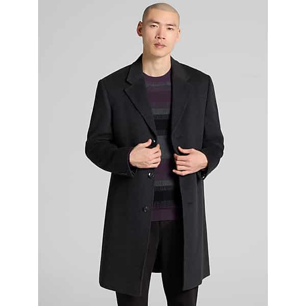 Michael Kors Men's Classic-Fit Wool Cashmere Blend Kavon Overcoat - Charcoal