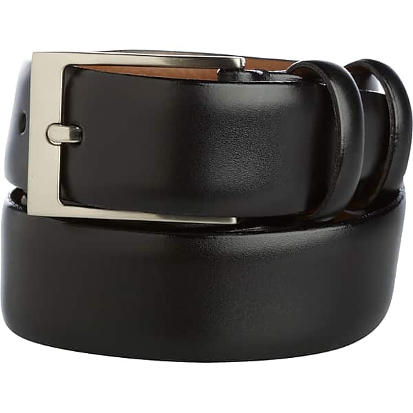 Men's Wearhouse Big & Tall Men's Double Loop Leather Belt Black - Size: 52 Waist